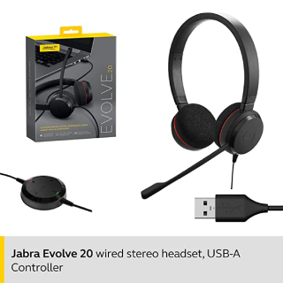 Jabra Evolve 100-55900000-99 20 UC Wired On Ear Headset with Mic